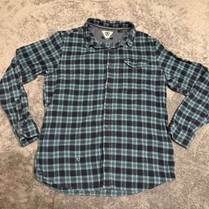 VISSLA Men's Medium Plaid Flannel Long Sleeve Button Up Shirt